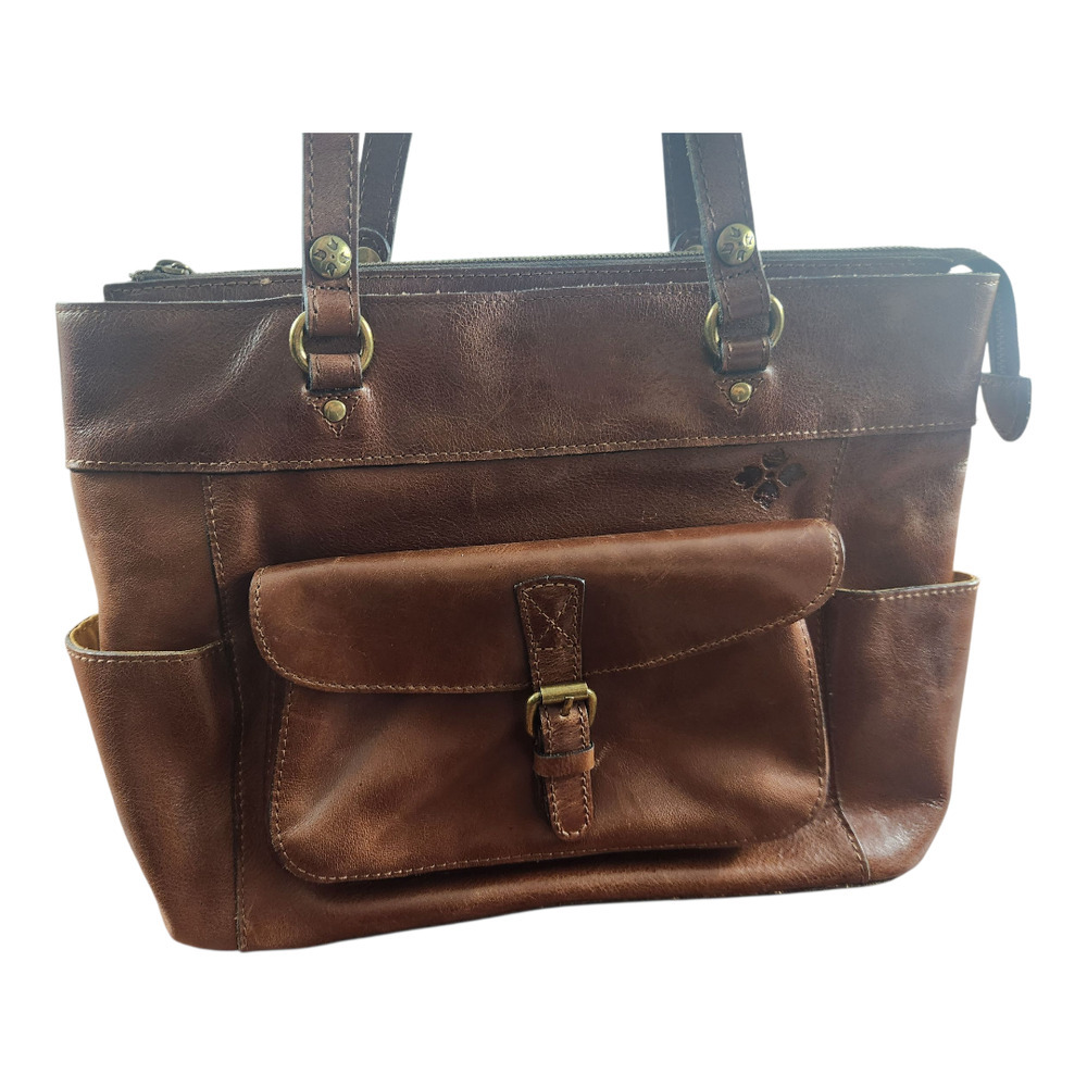 Patricia Nash Bolsena tote bag full grain leather purse shoulder bag brown